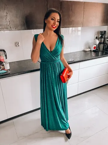 فستان أخضر طويل من DANA Collection
